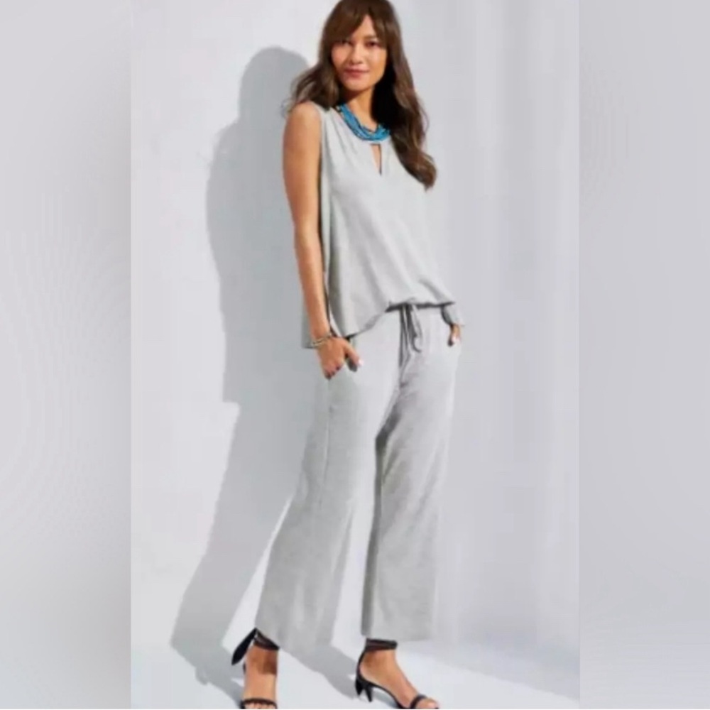 CAbi Gray Jumpsuit with Relaxed Wide-Leg Fit